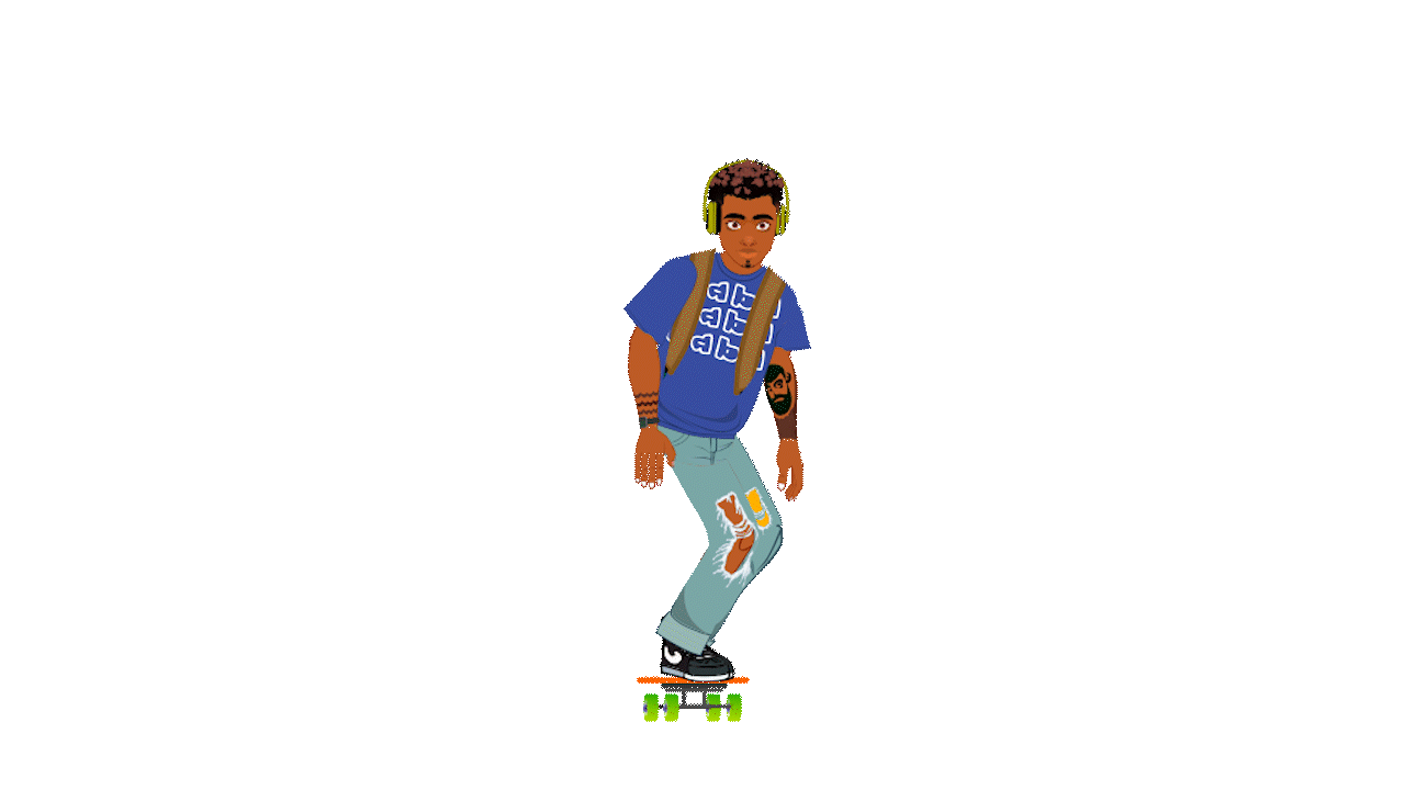 Skate stunt animation